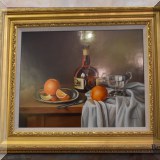 A05. Andras Gombar still life oil painting. 23”h x 27.25”w